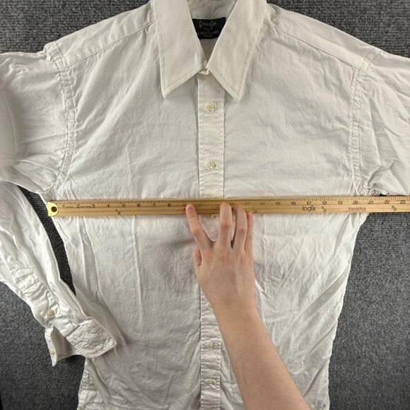 Gitman Bros TTX Pinpoint USA Point Cotton Oxford 15.5 35 White Button Up Men - Picture 13 of 16